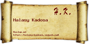 Halasy Kadosa névjegykártya
